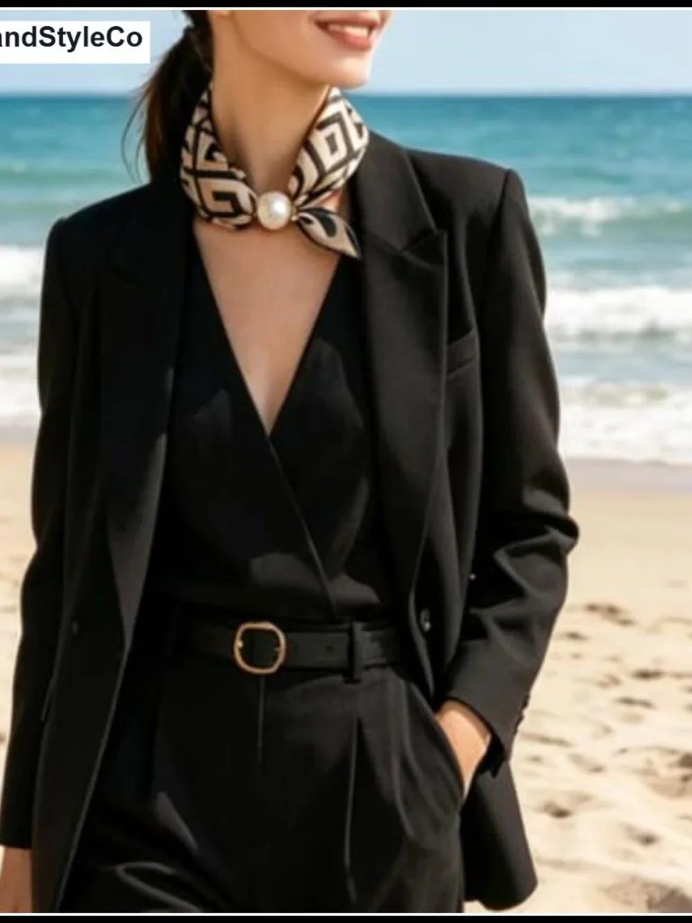 Magnetic Clasp Satin Scarf Ladies Neck Decoration 3Pcs No Knots
